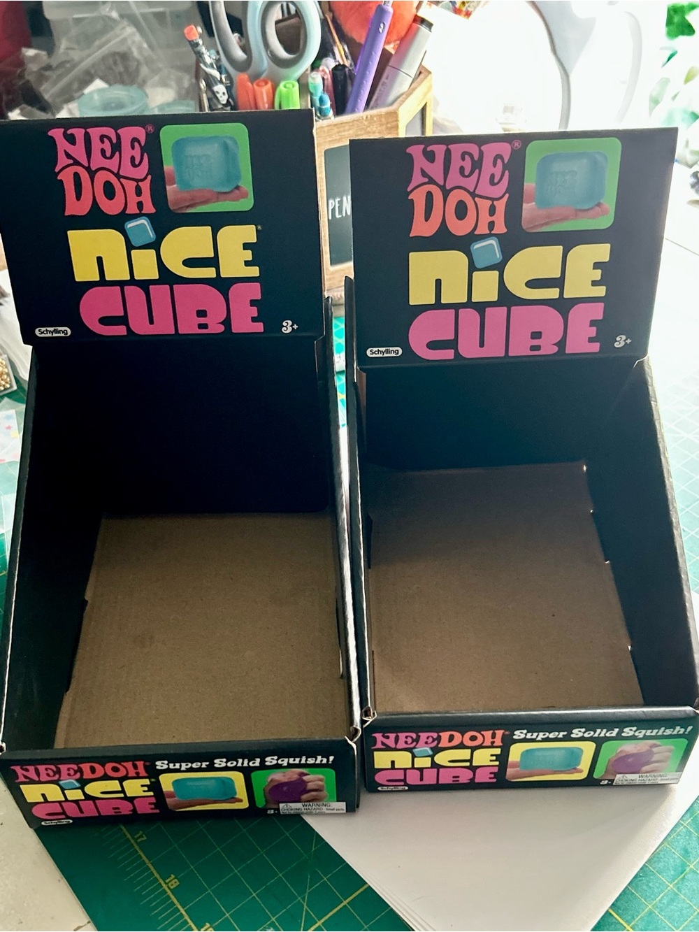 2 NeeDoh Nice Cube Empty Display Boxes